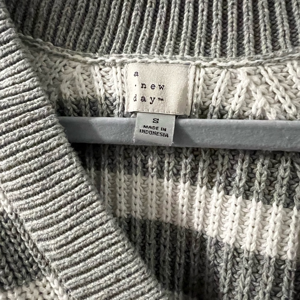 A New Day gray and white striped sweater